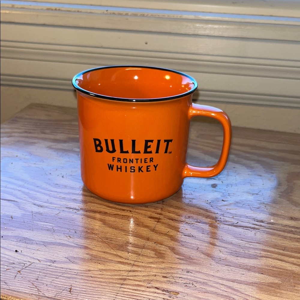Bulleit‎ Frontier Whiskey Orange Enamel Camp Mug